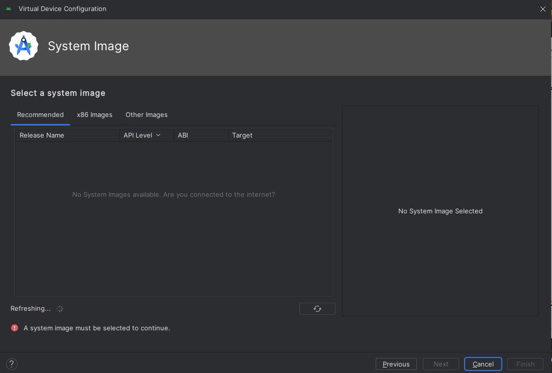 select-a-system-image-android studio - اندروید استودیو