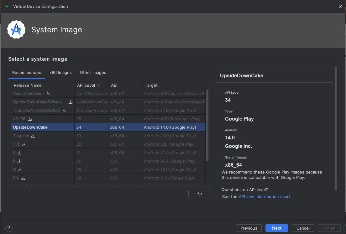select-a-system-image-android studio - اندروید استودیو