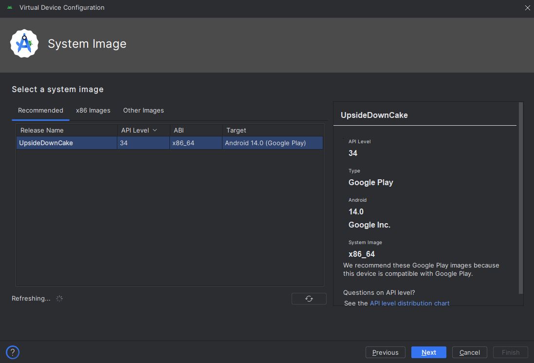 select a system image android studio - اندروید استودیو
